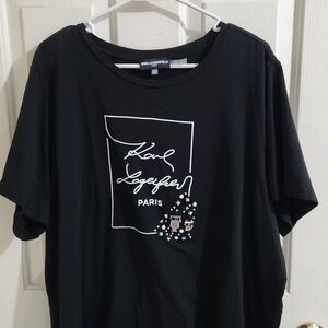 Karl Lagerfeld Black Graphic Short Sleeve Tee 2X NWT